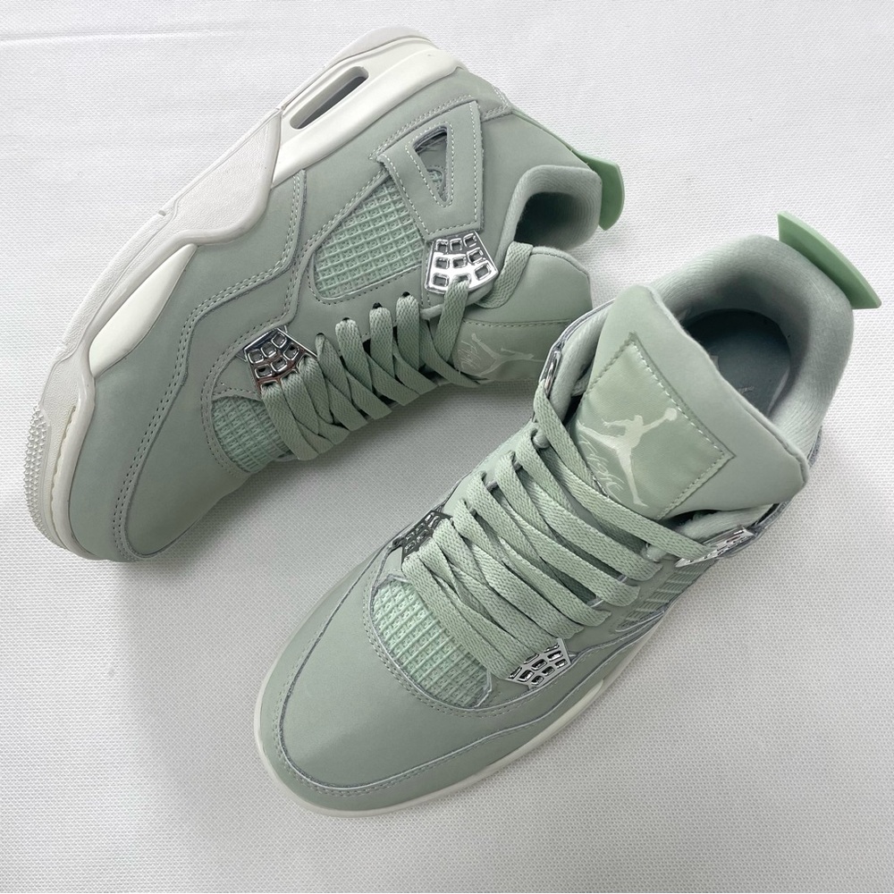 Brand New Retro 4 Seafoam Sail -Men’s Trainers Sneakers - Picture 3 of 8